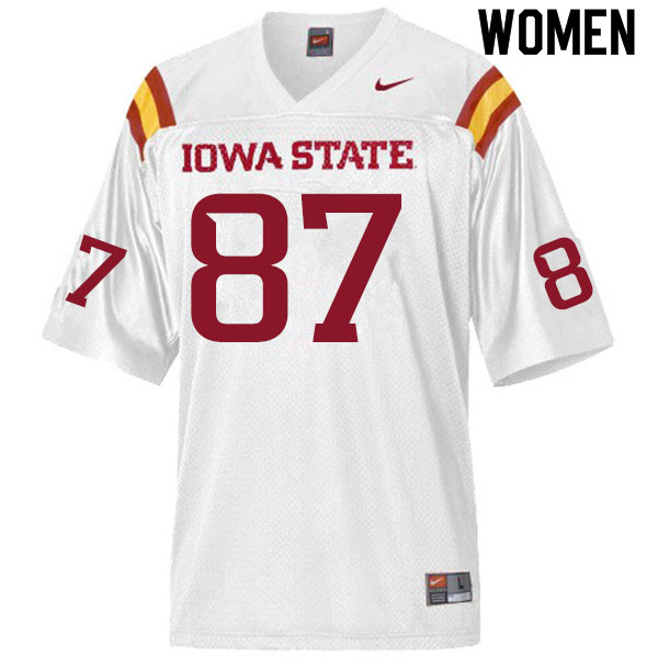 Women #87 Ryan Pritchard Iowa State Cyclones College Football Jerseys Sale-White